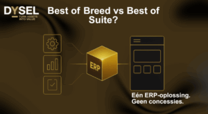 Best of Breed vs Best of Suite gevisualiseerd in één ERP-oplossing, met modulaire functies en een centrale geïntegreerde ERP-kern