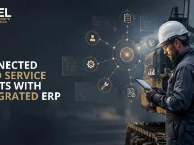 Mobiele service app geïntegreerd met ERP voor verbonden field service bij equipment dealers.
